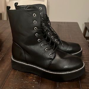 Black platform boot